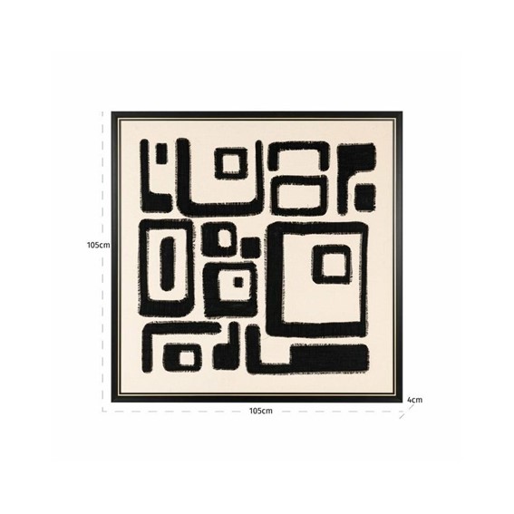 Obraz SHANITA 105x105cm Biały/Czarny