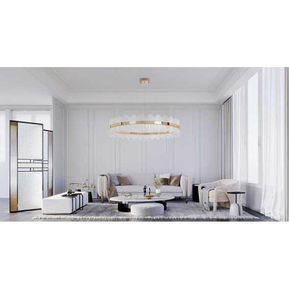 Lampa Wisząca FLORENS 120 Złoty/Transparentny