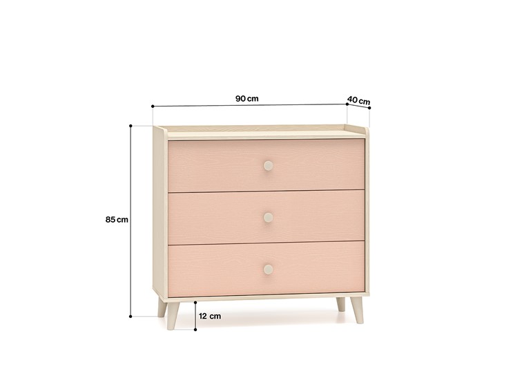 Komoda MEVEL 06 Beżowy/Róż