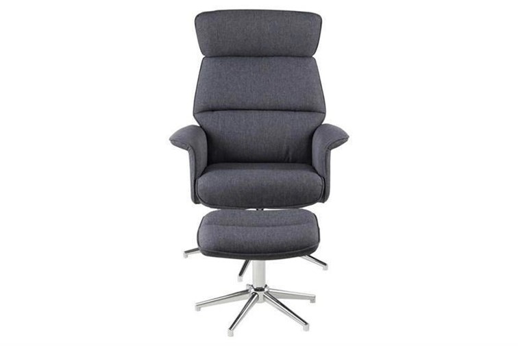 Fotel ALURA z Podnóżkiem Ciemny Szary