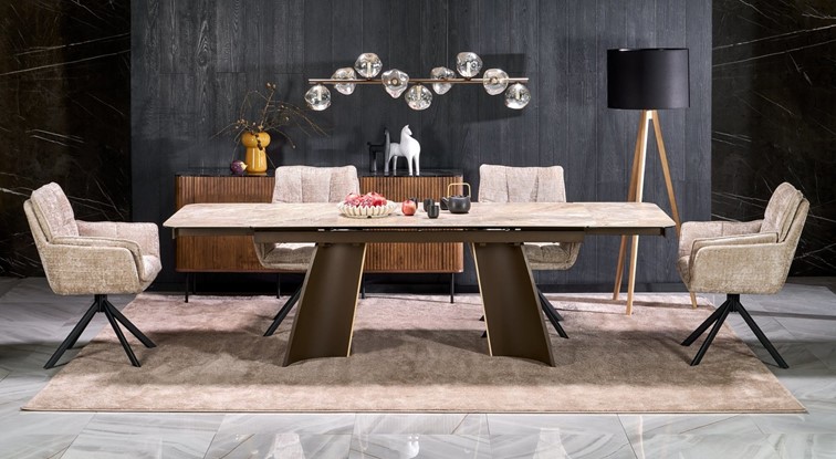 Stół Rozkładany VESNA (180-260)x90 Beżowy Marmur