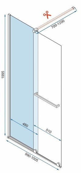 Ścianka Prysznicowa CORTIS 100 Złoty