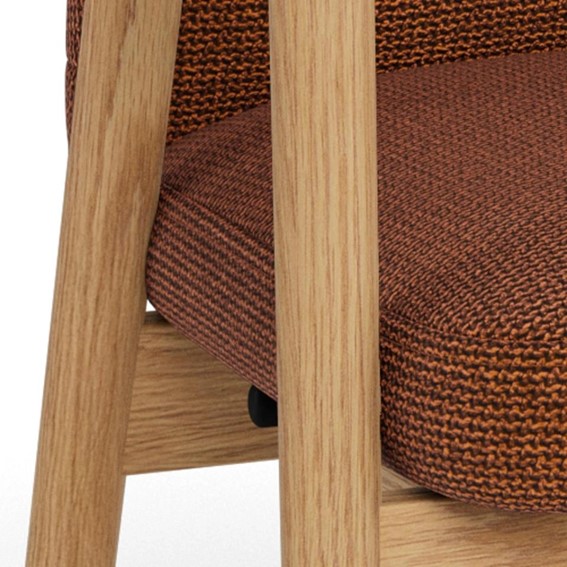 Krzesło CALVIN Terracotta/Dąb Bielony