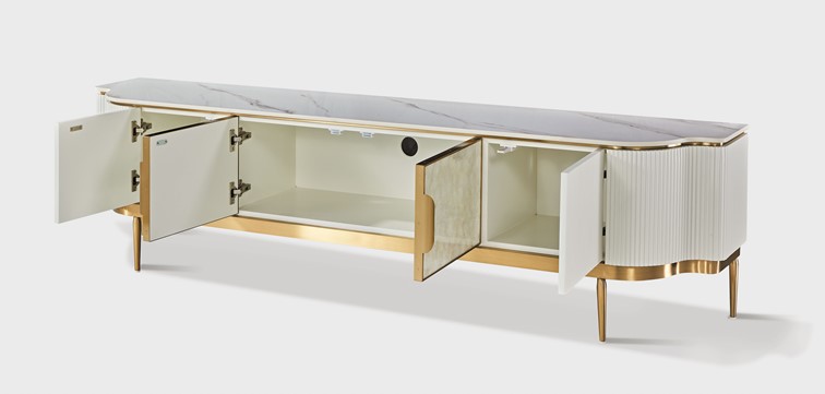 Komoda RTV STILIG ST905C Beż/Złoty