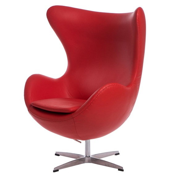 Fotel Jajo 66x78x106 Czerwona Skóra Premium 65