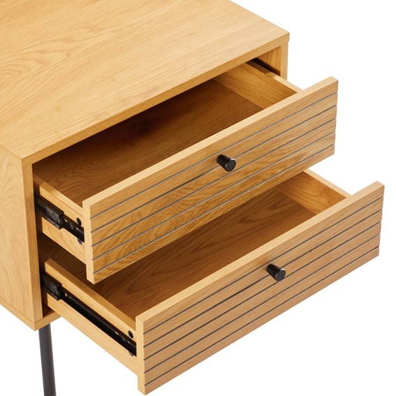 Szafka Nocna LATTES Dąb z 2 Szufladami