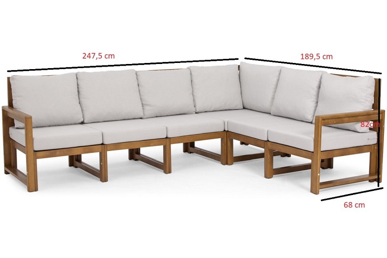 Zestaw Ogrodowy MALTA XXL 6-Osobowy ze Stolikiem Brązowy/Szary