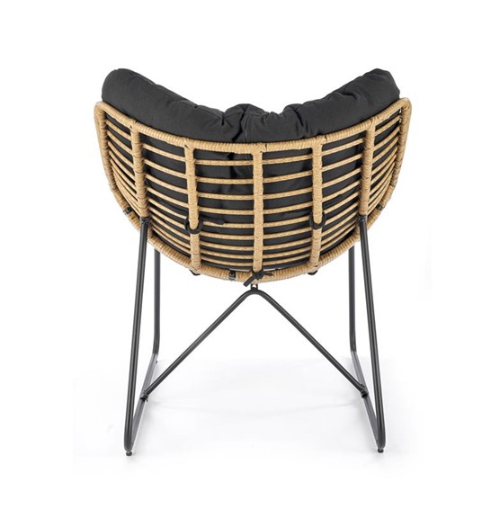 Fotel Wypoczynkowy WHISPER Czarny/Naturalny