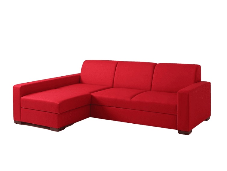 Narożnik Rozkładany Lozier L 231x164 Krwista Czerwień/Orzech