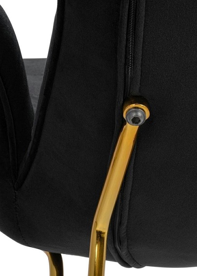 Fotel Shrimp Velvet 83x86x104 Czarny/Złoty