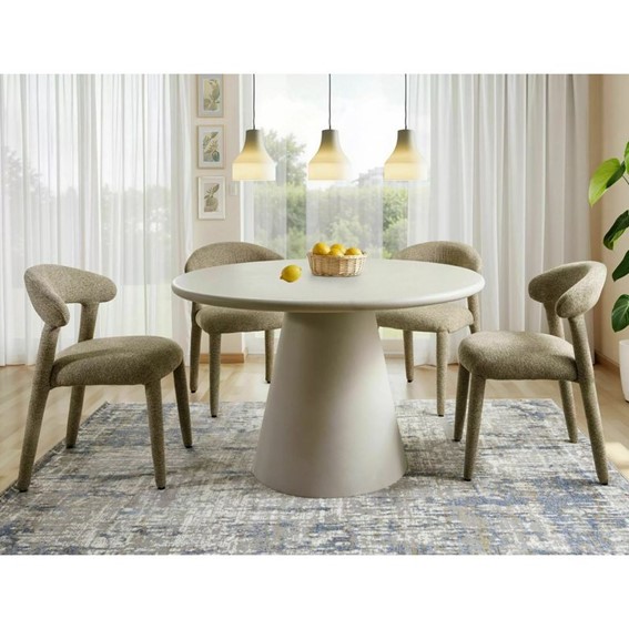 Stół AURORA Fi120cm Jasny Szary