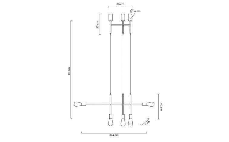 Lampa Wisząca RIVA 5 Złoty