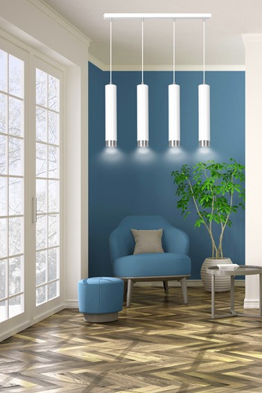 Lampa Wisząca KIBO 4 Biały/Chrom