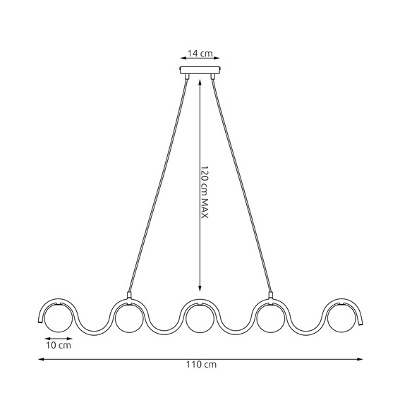 Lampa Wisząca SINUS 5 Biały/Opal