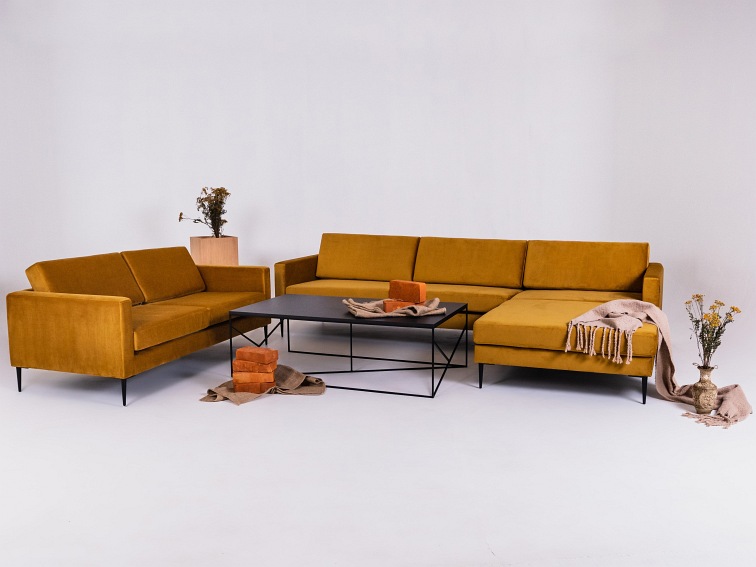 Sofa 2 os. Vergan 180x88x82 Marakuja/Czarny