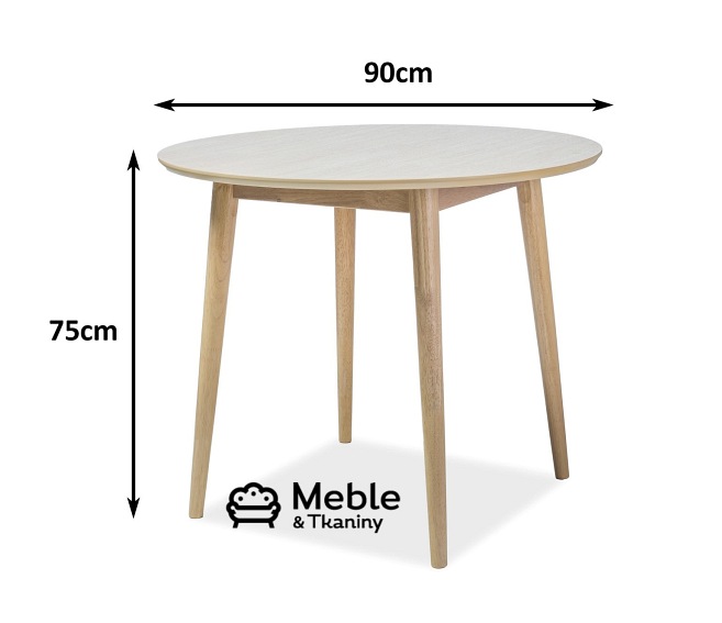 Stół Okrągły NELSON fi90 Dąb Miodowy