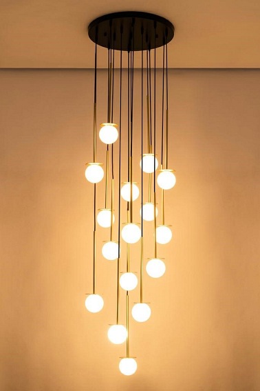 Lampa Wisząca CANNON DISC 16 Biały/Czarny/Złoty