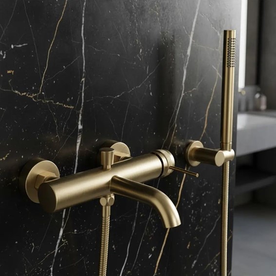 Bateria Wannowa LUNGO GRIP Złoty Szczotkowany