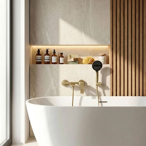 Bateria Wannowa PRIME Złoty Szczotkowany