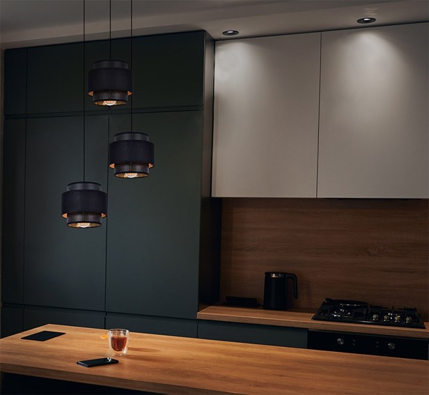 Lampa Wisząca AMOS K-5282 Czarny/Złoty