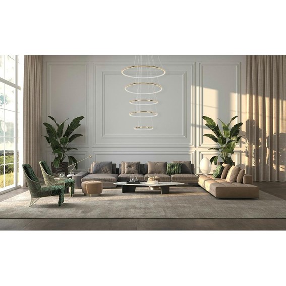 Lampa Wisząca RING SLIM L Złoty/Biały