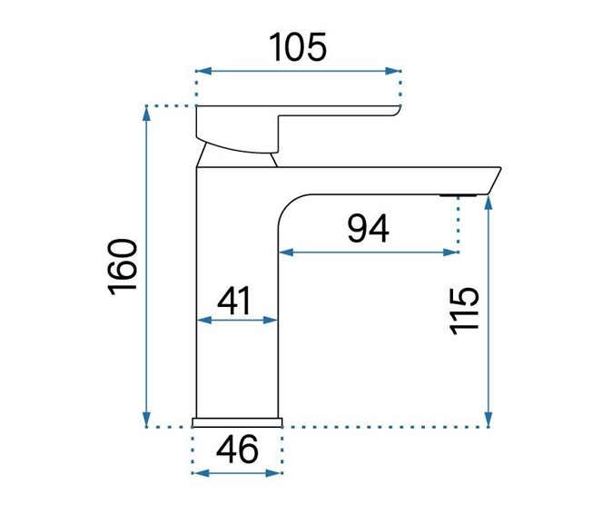 Bateria Umywalkowa Niska ARGUS Złoty Szczotkowany
