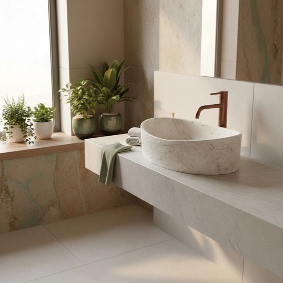 Umywalka Nablatowa DREAM Beżowy