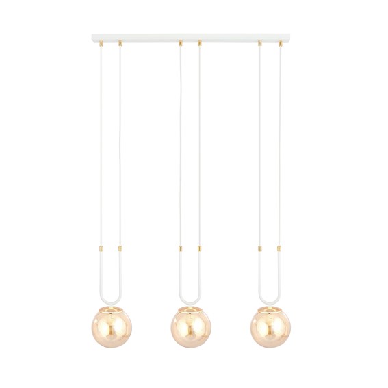Lampa Wisząca GLAM 3 Biały/Miodowy
