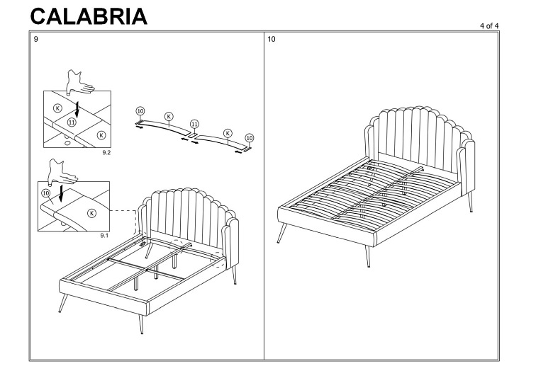 ŁÓŻKO CALABRIA VELVET 160x200 KOLOR SZARY/ZŁO