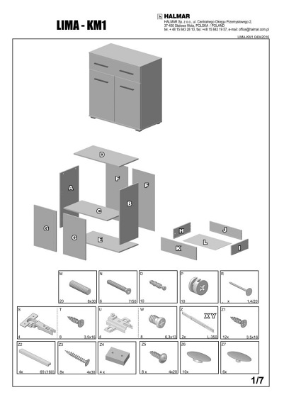 Komoda LIMA KM-1 Dąb Sonoma/Biały