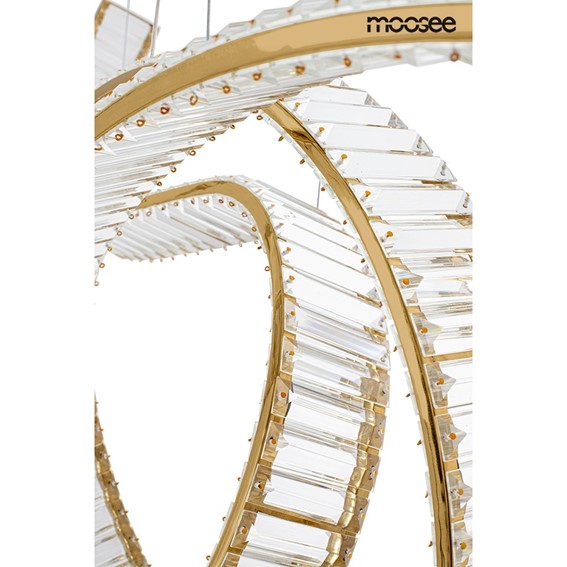 Lampa Wisząca WAVE 120 Złoty/Transparentny