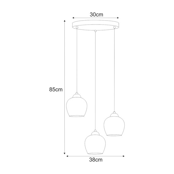 Lampa Wisząca NIRA K-5611 Czarny/Chrom