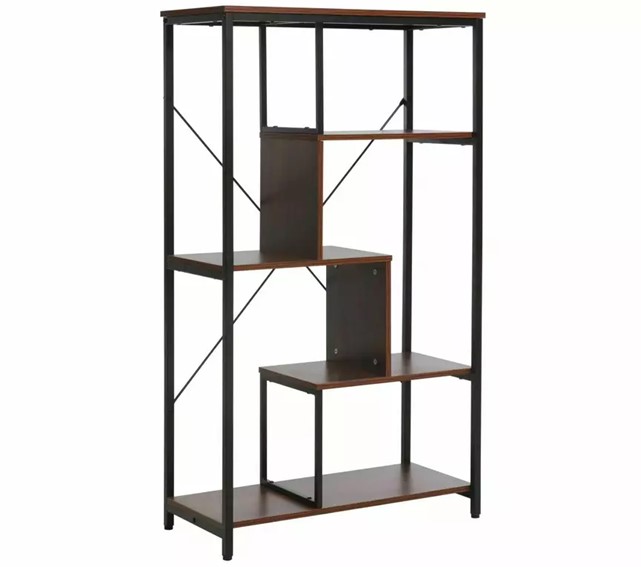 Regał NET B Czarny Mat/Ciemny orzech