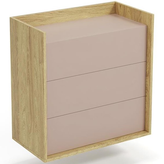 Komoda MOBIUS 3S Naturalny/Antyczny Róż