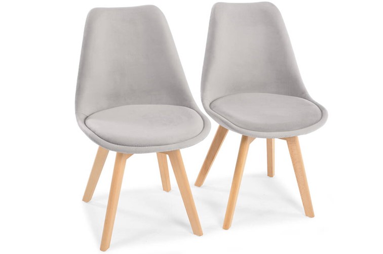 Krzesło BOLONIA LUX Welur Brązowy/Szary