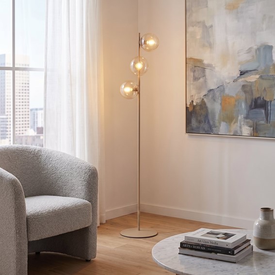 Lampa Podłogowa MAGNUS LP3 Beżowy/Miodowy