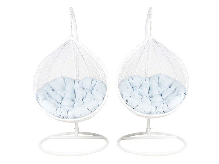 Zestaw 2 Foteli Ogrodowych F-03 L+XL Biały/Szary