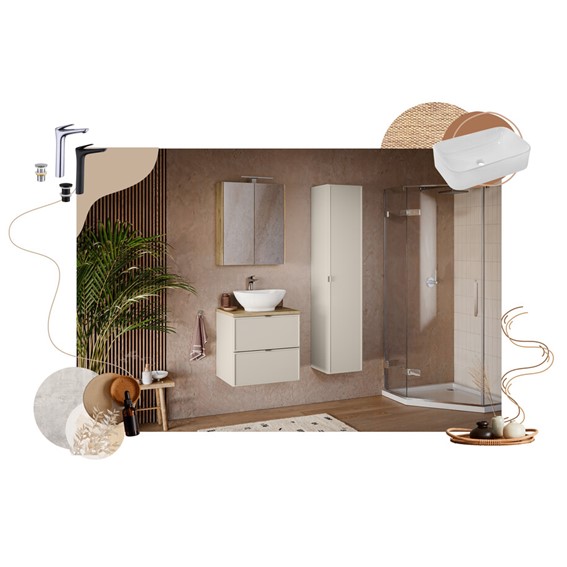 Zestaw Meblowy WIKI 120cm Dąb Artisan/Kaszmirowy Mat