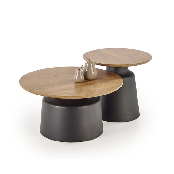 Zestaw 2 Ław MALOMI fi50/fi70 Naturalny/Czarny