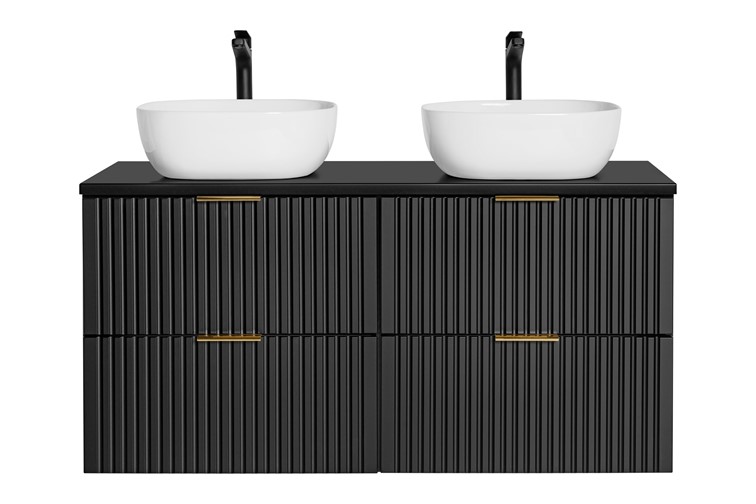 Zestaw ADB B SMILE 40 120cm (2x Szafka + Blat + 2x Umywalka) Czarny