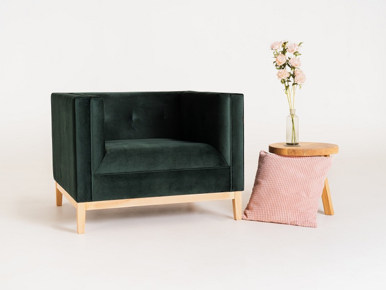 Fotel By-Tom 95x85x73 Avocado/Naturalny