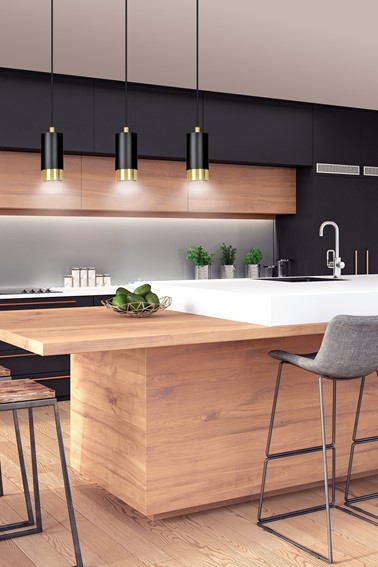 Lampa Wisząca FUMIKO 3 Czarny/Złoty