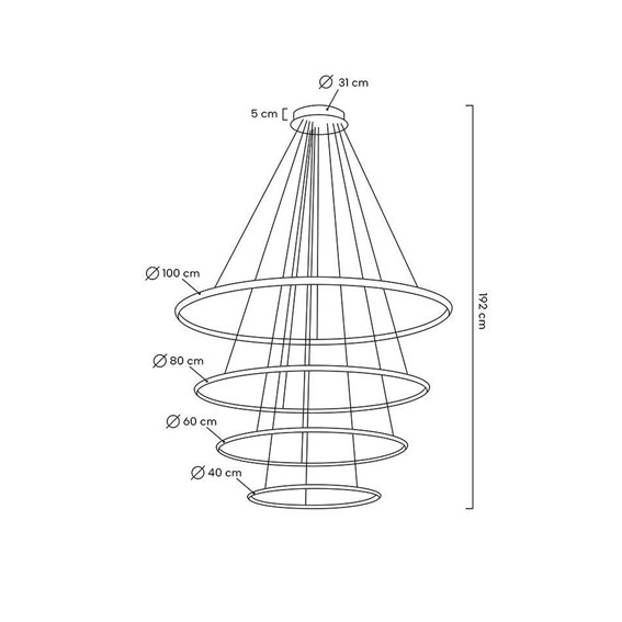 Lampa Wisząca RING SLIM M Złoty/Biały