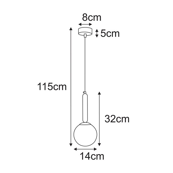 Lampa Wisząca YUKI K-5865 Czarny/Złoty/Bursztynowy