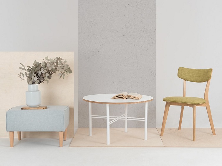 Stół Kawowy PENTO 80 Biały/Naturalny