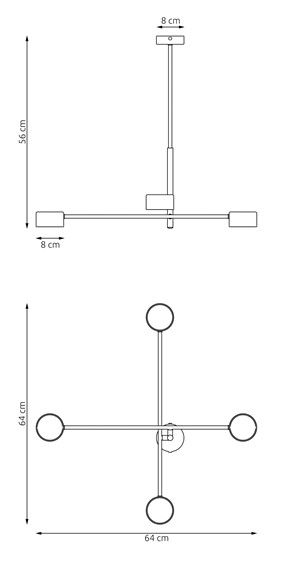 Lampa Sufitowa NATSU 4 Czarny