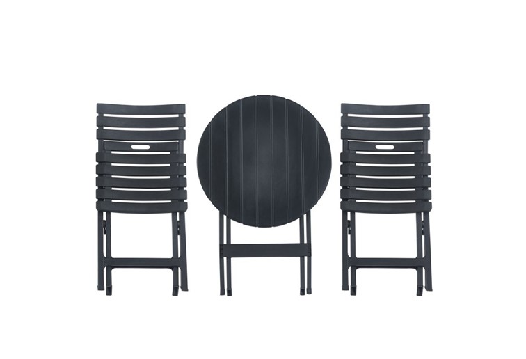 Zestaw Składany ZS1-FX Stół + 2 Krzesła Czarny