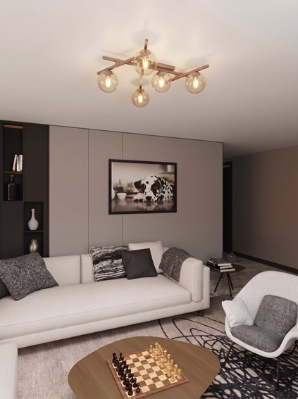 Lampa Sufitowa SMART 5 Beżowy/Miodowy
