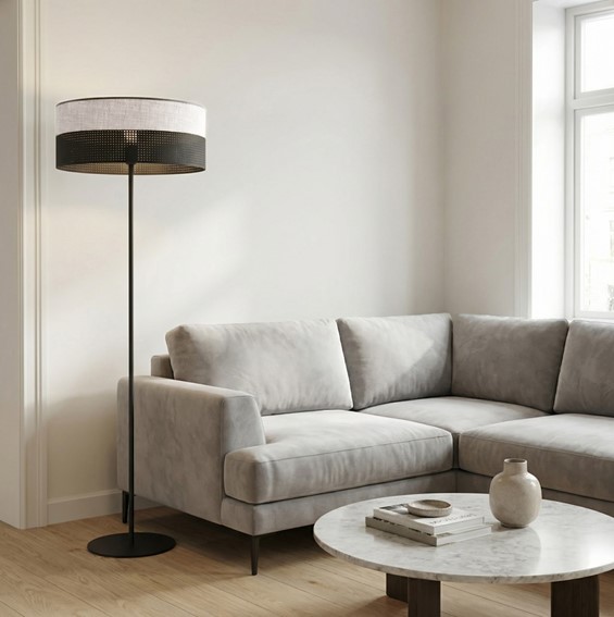 Lampa Podłogowa KARBON LP1 Czarny/Szary