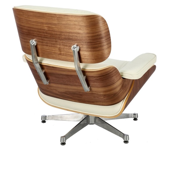 Fotel VIP 54x82x85 Biały/Walnut/Srebrna Baza